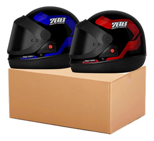 Kit 2 Capacete Sm 788 Protork Tp San Marino Viseira Fumê Nf