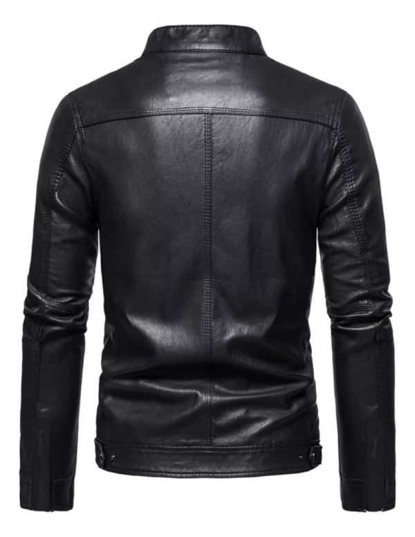 Jaqueta De Couro Masculina Slim Forrada - Imagem 3
