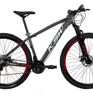 Bicicleta Aro 29 Ksw Xlt 24v Disco Câmbios Index Tamanho Do Quadro 15 Cor Grafite e vermelho