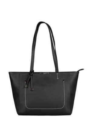 Bolsa de Ombro Feminina Grande Tote Cecília Preto ,Maron