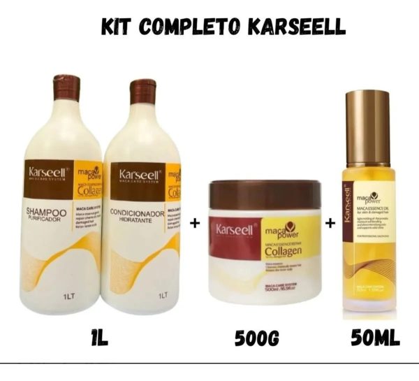 Karseell Kit Luxo Sham 1l+condi 1l + Óleo E Mascara Original - Imagem 2