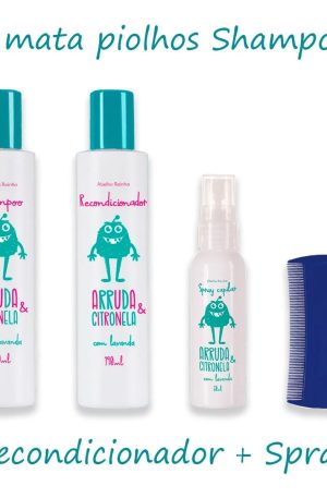 Shampoo Condicionador Spray Antipiolhos Arruda Lavanda