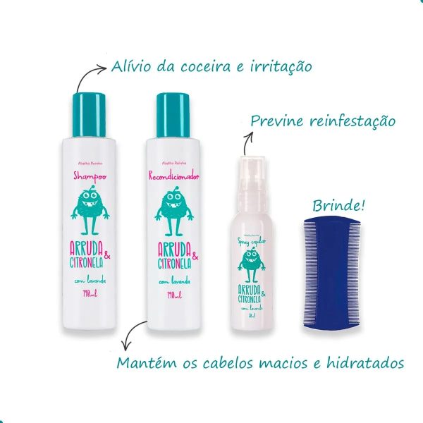 Shampoo Condicionador Spray Antipiolhos Arruda Lavanda - Imagem 2