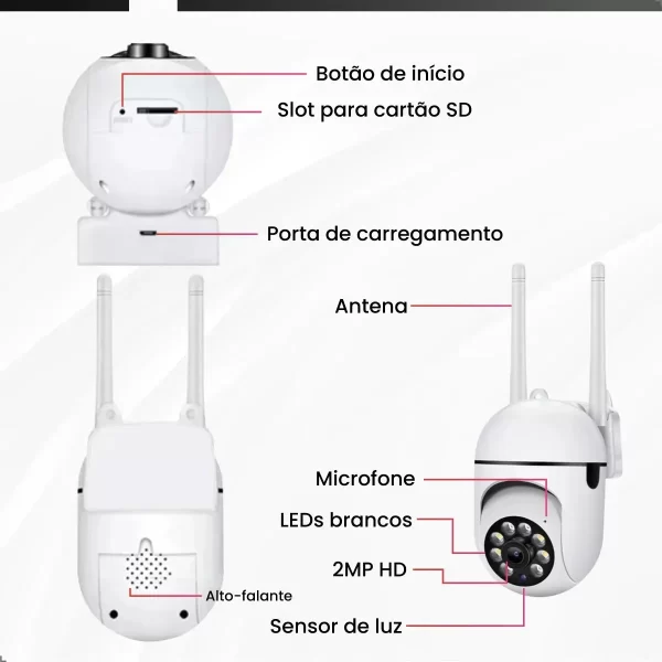 Câmera De Segurança Wi-fi Ip Prova D'água Infravermelho Hd Icsee Interna Externa 4.7 Avaliação 4.7 de 5. 273 opiniões. (273) - Imagem 2
