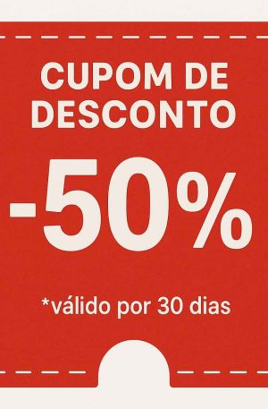 Cupom de desconto de 50%